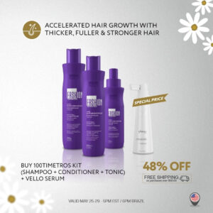 100Timetros Complete Growth & Repair Kit + Vello Serum
